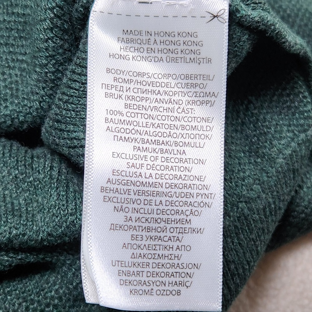 POLO RALPH LAUREN Quarter Zip Pullover Sweater Mens Medium Green Pima Cotton - Picture 5 of 7